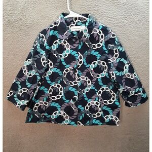 Alfred Dunner Jacket Womens 12 Multicolor Rope Nautical Costal Mature Preppy